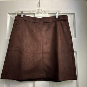 LOFT Brown A-line Mini Skirt for Work